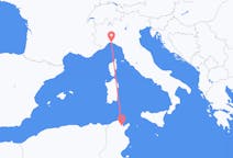Vluchten van Tunis naar Genua