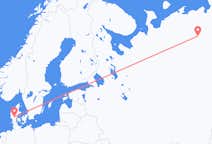 Vols depuis la ville d'Usinsk vers la ville de Billund