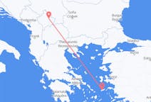 コソボのプリシュティナから、ギリシャのイカリア島までのフライト