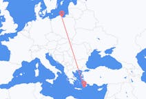 Flyg från Karpathos, Grekland till Gdańsk, Polen