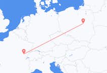 Flyg från Dole, Frankrike till Warszawa, Polen
