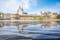 photo of the castle of Dukes of Brittany with Miroir d'eau (water mirror fountain) at beautiful morning in Nantes city in France.