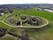 Photo of aerial view of the ruins of Sandal Castle in Wakefield, UK.