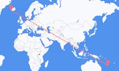 Flyreiser fra byen Nouméa, Ny-Caledonia til byen Reykjavik, Island