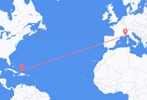 Flyrejser fra South Caicos, Turks- og Caicosøerne til Nice, Frankrig