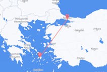Vuelos de naxos, Grecia a Estambul, Turquía