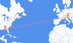 Flyreiser fra Panama by, USA til Trieste, Italia