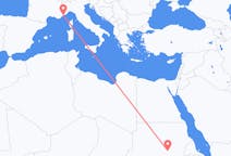 Flyrejser fra Khartoum, Sudan til Nice, Frankrig