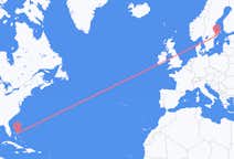 Flyreiser fra Marsh Harbour, Bahamas til Stockholm, Sverige