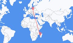 Flyg från Morondava, Madagaskar till Radom, Polen