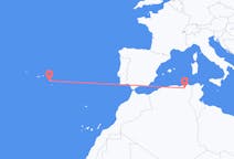 Vluchten van Constantijn, Algerije naar Ponta Delgada, Portugal