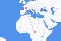Flyreiser fra Bangui, Den sentralafrikanske republikk til Carcassonne, Frankrike