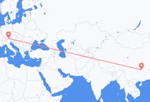 Flyrejser fra Zhangjiajie, Kina til Innsbruck, Østrig