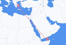 Vols de Bosasso, Somalie vers Milos, Grèce