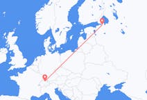 Vluchten uit Zürich, Zwitserland naar Sint-Petersburg, Rusland