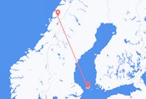 올란드 제도 마리에함에서 출발해 노르웨이 모이라나에게(으)로 가는 항공편