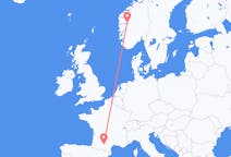 出发地 挪威出发地 松达尔目的地 法国图卢兹的航班