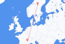 Flights from Grenoble, France to Östersund, Sweden