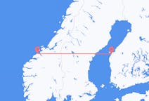 Vluchten van Kristiansund, Noorwegen naar Vaasa, Finland