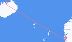 Flyreiser fra Stavanger, Norge til Akureyri, Island