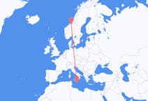 Flyreiser fra Valletta, Malta til Trondheim, Norge