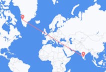 Vluchten van Bangalore, India naar Kangerlussuaq, Groenland