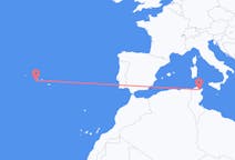 Flyrejser fra Tunis, Tunesien til Horta, Portugal