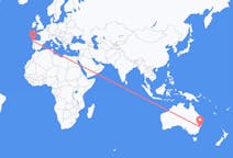 Flyreiser fra Byen Newcastle, Australia til Santiago de Compostela, Spania