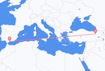 Loty z Erzurum, Turcja do Malagi, Hiszpania