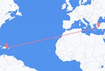 出发地 多米尼加共和国拉罗马纳目的地 土耳其代尼茲利的航班