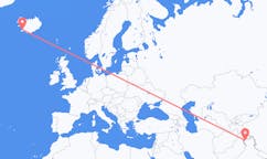 航班从印度斯利那加市到雷克雅维克市，冰岛塞尔