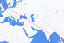 Flyreiser fra Narathiwat-provinsen, Thailand til Aberdeen, Skottland