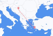 来自波斯尼亚和黑塞哥维那出发地 图兹拉目的地 希腊科斯岛的航班