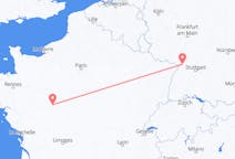 Flyg från Tours, Frankrike till Karlsruhe, Tyskland