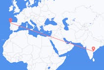 出发地 印度出发地 维杰亚瓦达目的地 西班牙圣地亚哥 － 德孔波斯特拉的航班