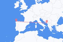 Flyg från Tivat, Montenegro till La Coruña, Spanien