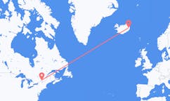 Flights from the city of Montreal, Canada to the city of Egilsstaðir, Iceland