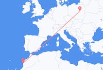 Flyreiser fra Essaouira, Marokko til Warszawa, Polen