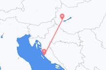 Vols depuis la ville de Hévíz vers la ville de Zadar
