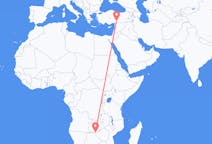 Flyreiser fra Livingstone, Zambia til Kahramanmaraş, Tyrkia