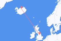 Vluchten van Akureyri, IJsland naar Leeds, Engeland