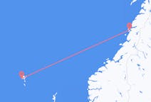 フェロー諸島のソルヴァーグルから、ノルウェーのサンドネスジョエンまでのフライト