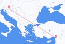 出发地 克罗地亚出发地 萨格勒布目的地 土耳其哈塔伊省的航班
