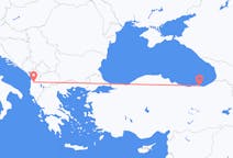 出发地 阿尔巴尼亚地拉那目的地 土耳其特拉布宗的航班