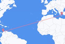Flyreiser fra Cartagena, Colombia til Santorini, Hellas