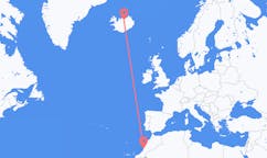 航班从摩洛哥阿加迪尔市到阿克雷里市，冰岛塞尔