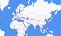 Flug frá Nanjing, Kína til Chambery, Frakklandi