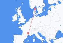 Flights from Montpellier, France to Aalborg, Denmark