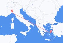 그리스 이카리아에서 출발해 이탈리아 제노아로(으)로 가는 항공편