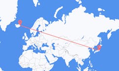 Flyreiser fra byen Tokyo, Japan til byen Egilsstaðir, Island
